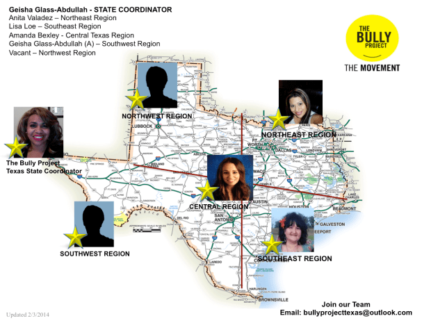 Geisha Glass-Abdullah, The Bully Project - Texas State Coordinator